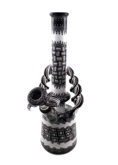 DCS | Black and White Bong and Pipe Set - Peace Pipe 420