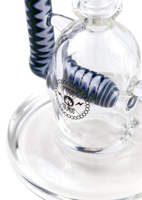 FOGZ | Blue & White Worked Recycler - Peace Pipe 420