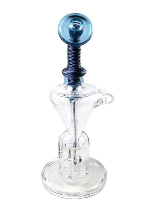 FOGZ | Blue & White Worked Recycler - Peace Pipe 420