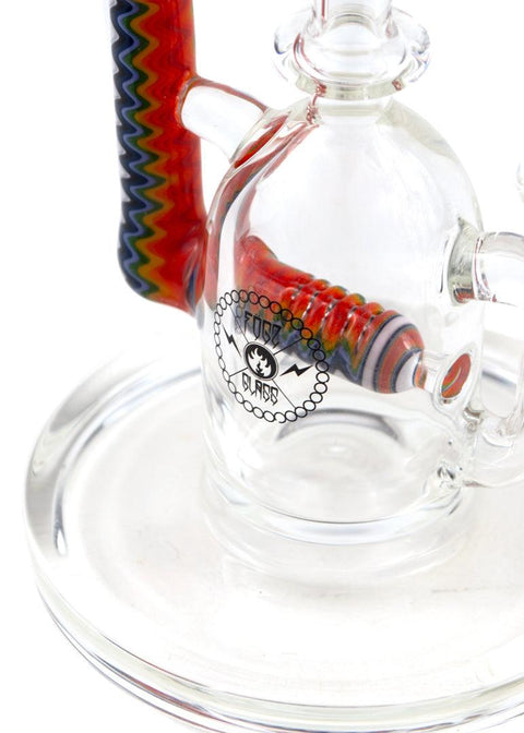 FOGZ | Rainbow Worked Recycler - Peace Pipe 420