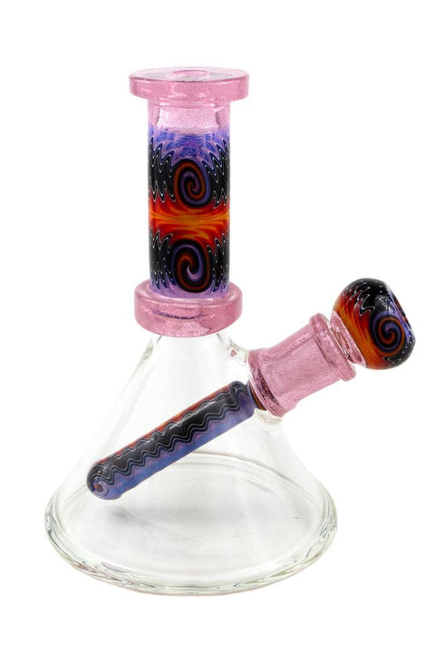 Hadouken | Worked Wigwag Beaker (Pink) - Peace Pipe 420