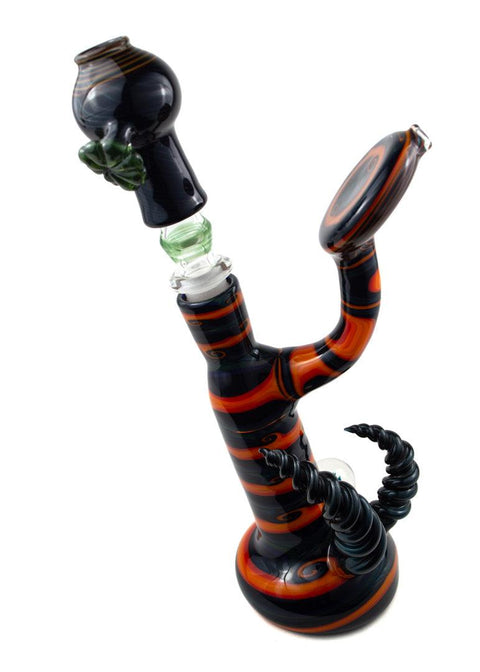 I. F. | Worked Bubbler w/ Swing Arm and Dish Set - Peace Pipe 420