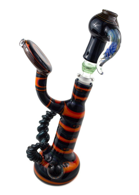 I. F. | Worked Bubbler w/ Swing Arm and Dish Set - Peace Pipe 420