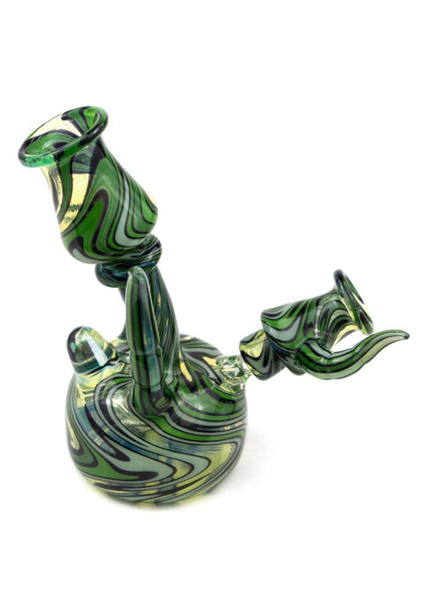 NISH | 10mm Green Swirl Rig - Peace Pipe 420