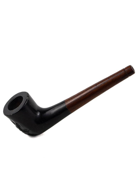 Priya | Carved Stone & Wood Sherlock 5" - Peace Pipe 420