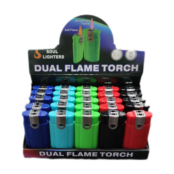 Soul | Dual Flame Torch Lighter - Peace Pipe 420