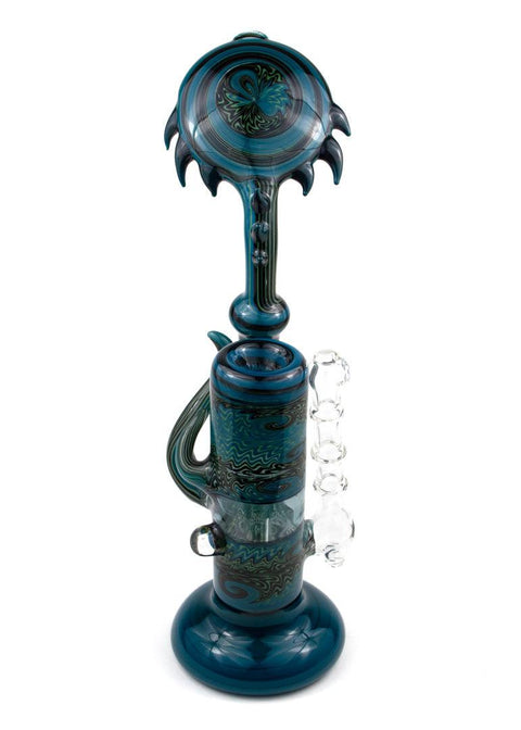 Steve Gelb | Blue Wig-Wag Upright Bubbler - Peace Pipe 420