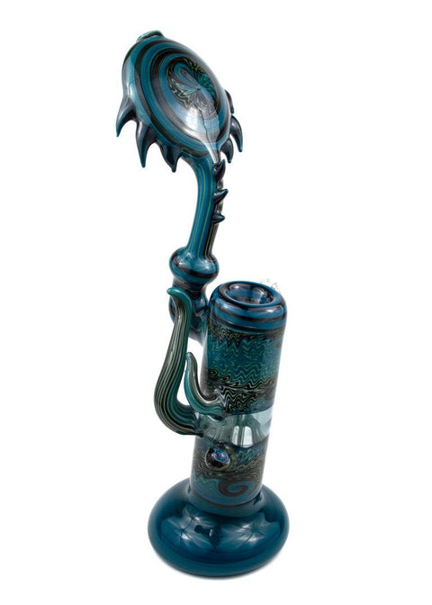 Steve Gelb | Blue Wig-Wag Upright Bubbler - Peace Pipe 420