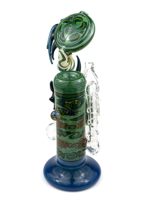 Steve Gelb | Green Wig-Wag Upright Bubbler - Peace Pipe 420