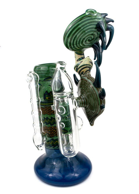 Steve Gelb | Green Wig-Wag Upright Bubbler - Peace Pipe 420