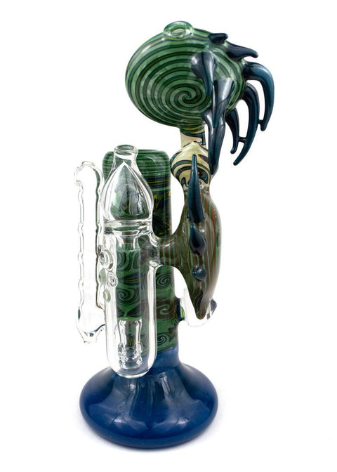 Steve Gelb | Green Wig-Wag Upright Bubbler - Peace Pipe 420