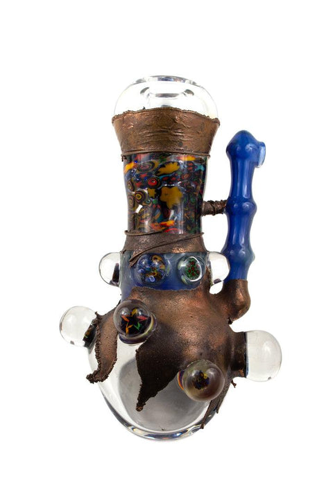 Vince P | Large Worked Bubbler - Peace Pipe 420