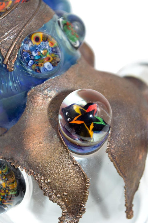 Vince P | Large Worked Bubbler - Peace Pipe 420