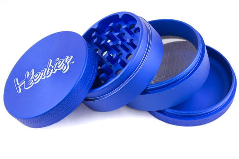 Herbies | 4 Piece Grinder - Blue - Peace Pipe 420