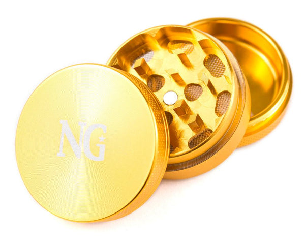 Nice Glass | 3 Piece Grinder - Gold - Peace Pipe 420