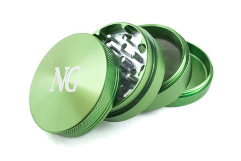 Nice Glass | 4 Piece Grinders - Green - Peace Pipe 420