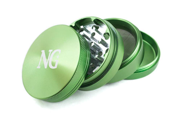 Nice Glass | 4 Piece Grinders - Green - Peace Pipe 420