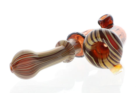 Chad G | Amber Grained Sherlock Pipe - Peace Pipe 420