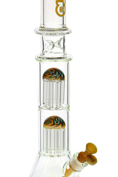 Preemo | 22" Double Tree Perc Beaker - Peace Pipe 420