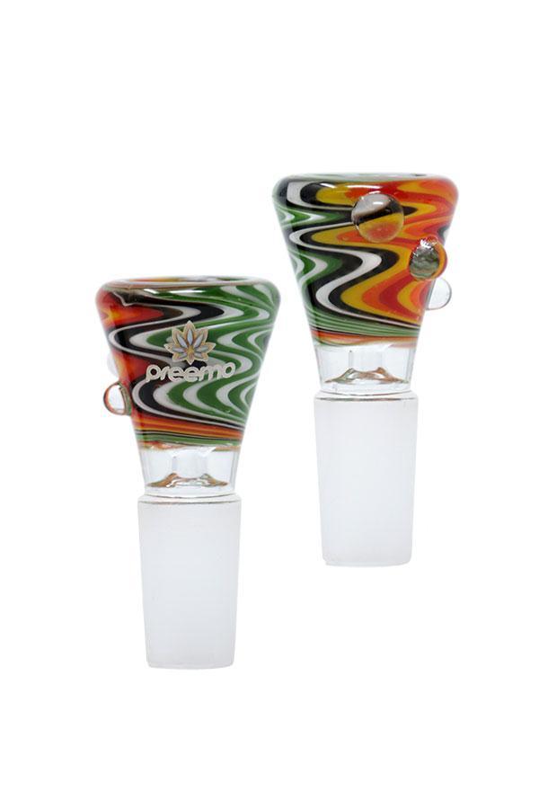 Preemo | 14mm Tri Marbled Bowl - Peace Pipe 420