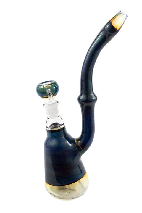 David Parks | Blue Fumed Bubbler - Peace Pipe 420