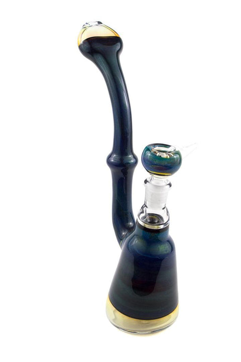 David Parks | Blue Fumed Bubbler - Peace Pipe 420