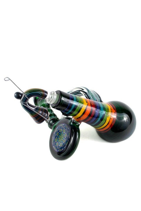 Kevin Murray | Bubbler Pipe - XL w/ Dichro Wing and Marble - Peace Pipe 420