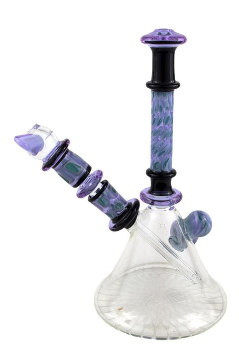 P.A. JAY | Worked Black and Purple Beaker Rig - Peace Pipe 420