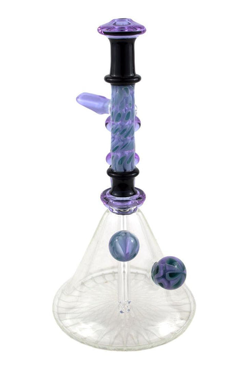 P.A. JAY | Worked Black and Purple Beaker Rig - Peace Pipe 420