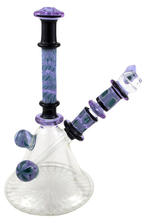 P.A. JAY | Worked Black and Purple Beaker Rig - Peace Pipe 420